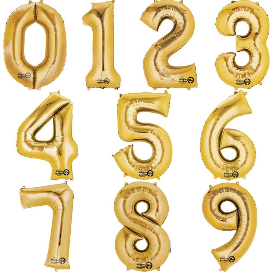 Numbers Foil Ballons